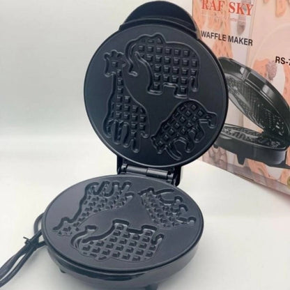 Вафельниця електрична 1600Вт, з фігурками тварин RS-7400 / Електровафельниця кругла