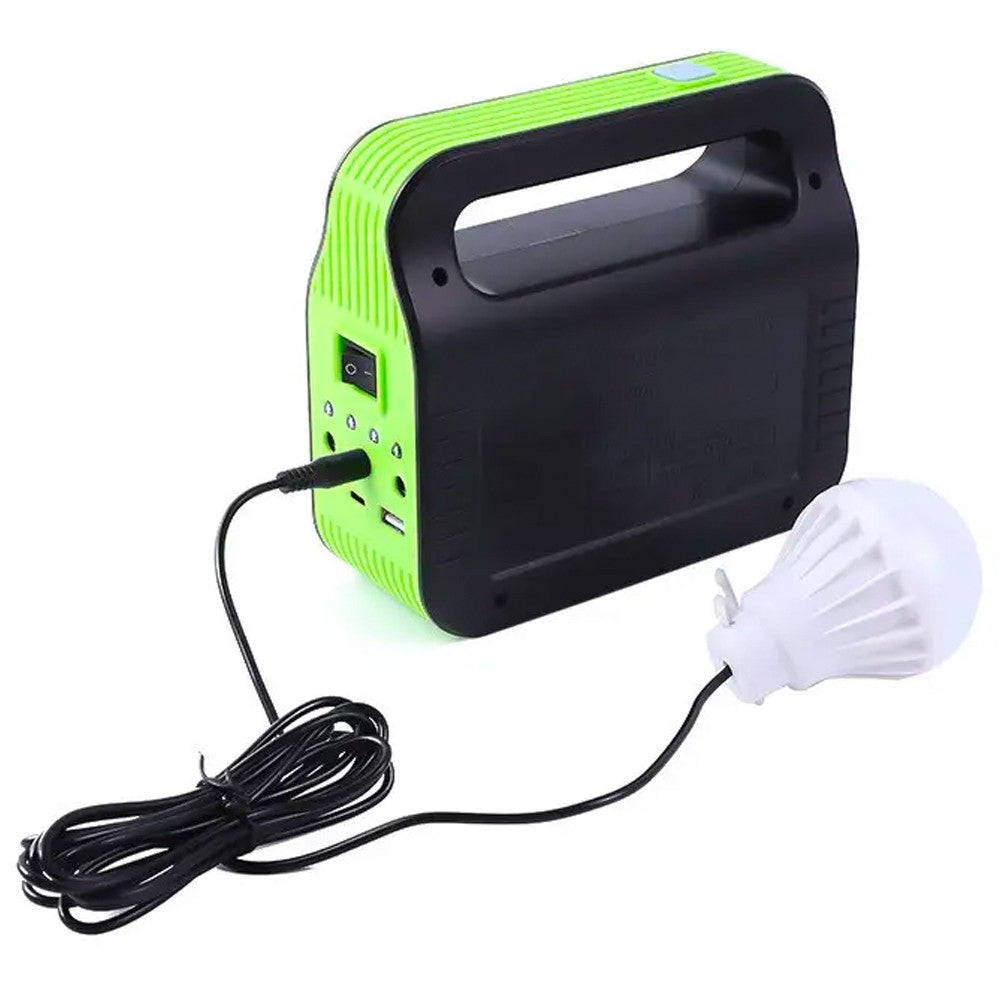 Сонячна зарядна станція-ліхтар із PowerBank + 2 лампочки, COBA CB-999B, Зелений / Ліхтар акумуляторний