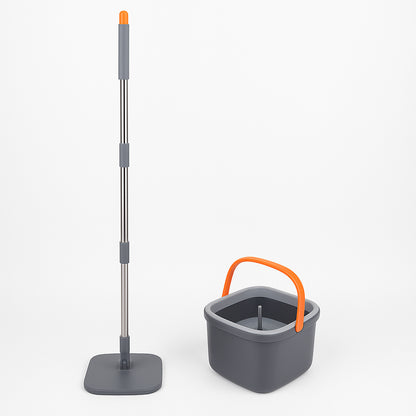 Швабра з безконтактним віджимом і відром 5,8л + 2 насадки, Сіра / Швабра ледарка для миття підлоги