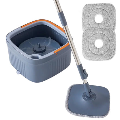 Швабра з безконтактним віджимом і відром 5,8л + 2 насадки, Сіра / Швабра ледарка для миття підлоги