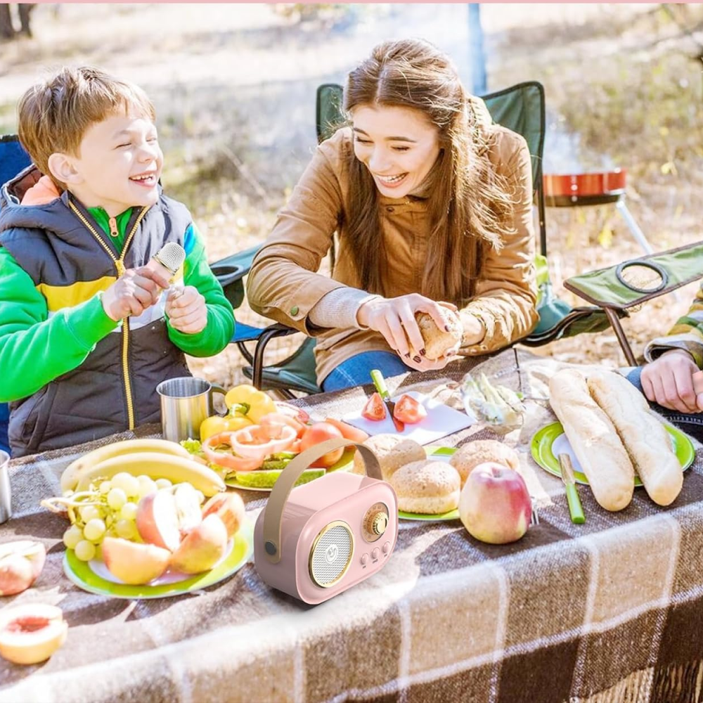 Портативна Bluetooth колонка для караоке з мікрофоном на акумуляторі / Акустична система для караоке