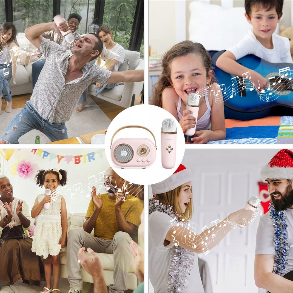 Портативна Bluetooth колонка для караоке з мікрофоном на акумуляторі / Акустична система для караоке
