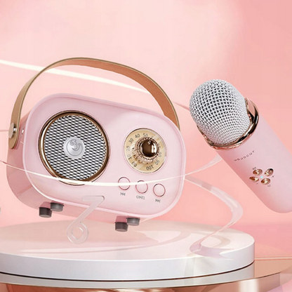 Портативна Bluetooth колонка для караоке з мікрофоном на акумуляторі / Акустична система для караоке