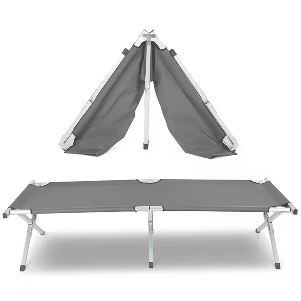 Ліжко розкладне для кемпінгу до 120 кг, 189х70х45см, Сірий / Розкладачка ліжко туристичне