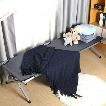 Ліжко розкладне для кемпінгу до 120 кг, 189х70х45см, Сірий / Розкладачка ліжко туристичне