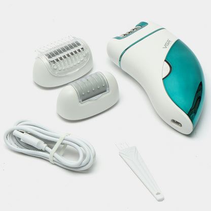 Епілятор жіночий акумуляторний 3в1 з USB, VGR V-731 / Бездротовий електроепілятор / Депілятор для тіла та ніг