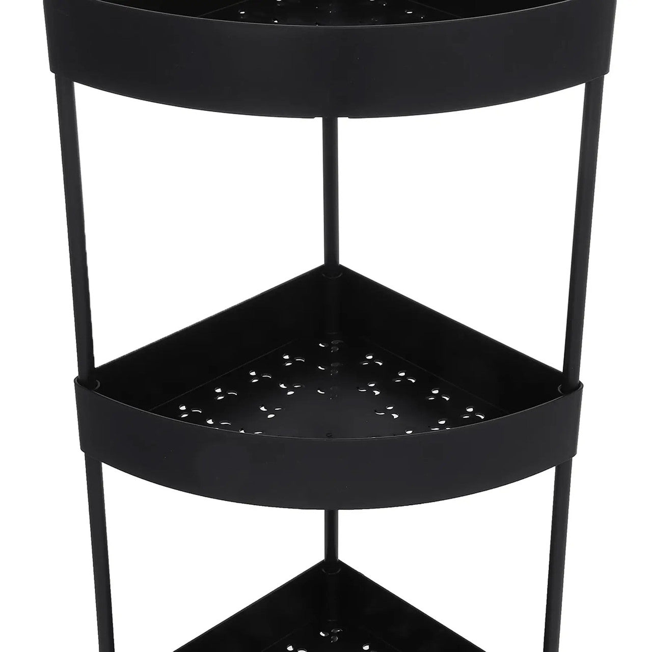 Кутовий стелаж для ванної 85х26х26см, 4 яруси, Чорний / Підлогова полиця для ванної / Кутова полиця у ванну