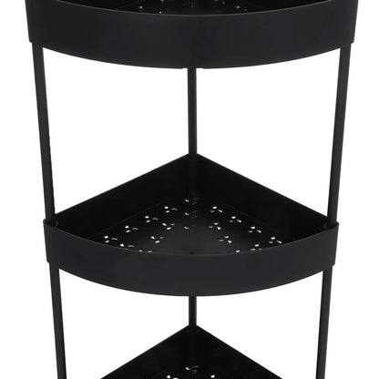 Кутовий стелаж для ванної 85х26х26см, 4 яруси, Чорний / Підлогова полиця для ванної / Кутова полиця у ванну