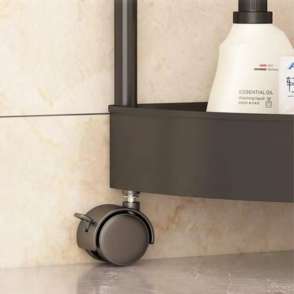 Кутовий стелаж для ванної 85х26х26см, 4 яруси, Чорний / Підлогова полиця для ванної / Кутова полиця у ванну