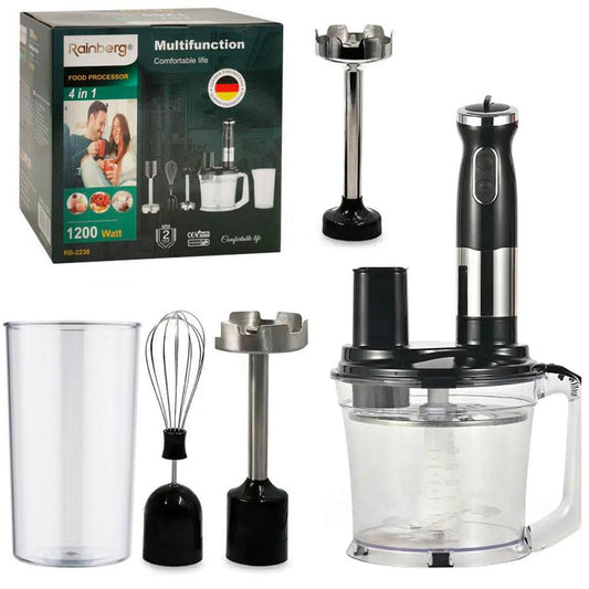 Блендер занурювальний 4в1 (1200Вт) Rainberg RB-2238 / Багатофункціональний блендер-подрібнювач / Ручний блендер