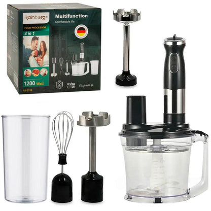 Блендер занурювальний 4в1 (1200Вт) Rainberg RB-2238 / Багатофункціональний блендер-подрібнювач / Ручний блендер