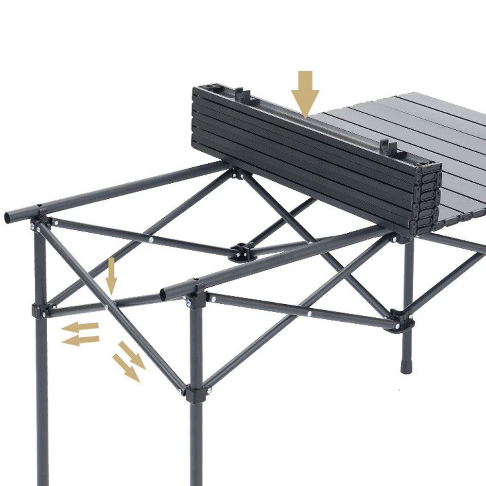 Розкладний столик з накидкою 95х52х50см / Кемпінговий столик складний / Туристичний стіл для пікніка