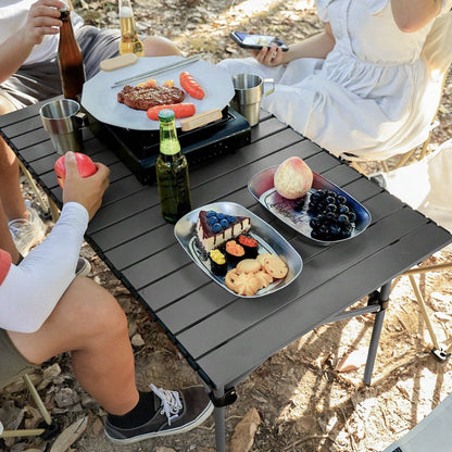 Розкладний столик з накидкою 95х52х50см / Кемпінговий столик складний / Туристичний стіл для пікніка