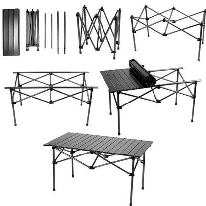 Розкладний столик з накидкою 95х52х50см / Кемпінговий столик складний / Туристичний стіл для пікніка