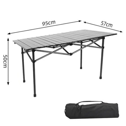 Розкладний столик з накидкою 95х52х50см / Кемпінговий столик складний / Туристичний стіл для пікніка