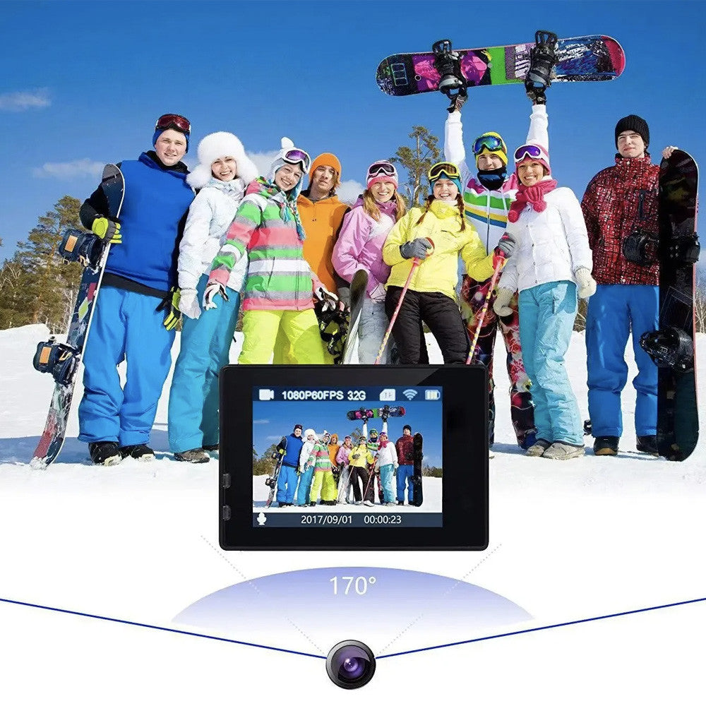 Спортивна екшн-камера 4K WiFi D800 з аквабоксом / Водонепроникна екшн відеокамера