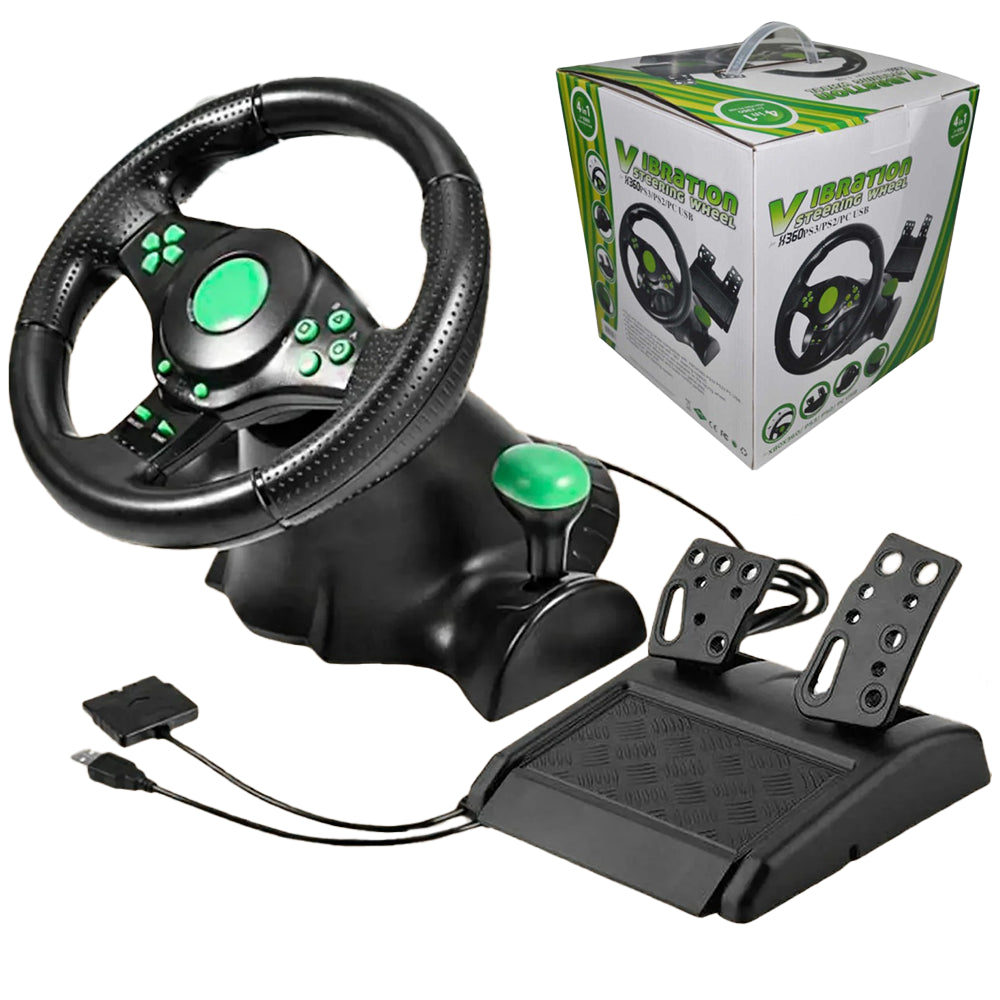 Кермо ігрове USB 3в1 / Ігрове кермо / Кермо та педалі для пк / Кермо ігрове для пк