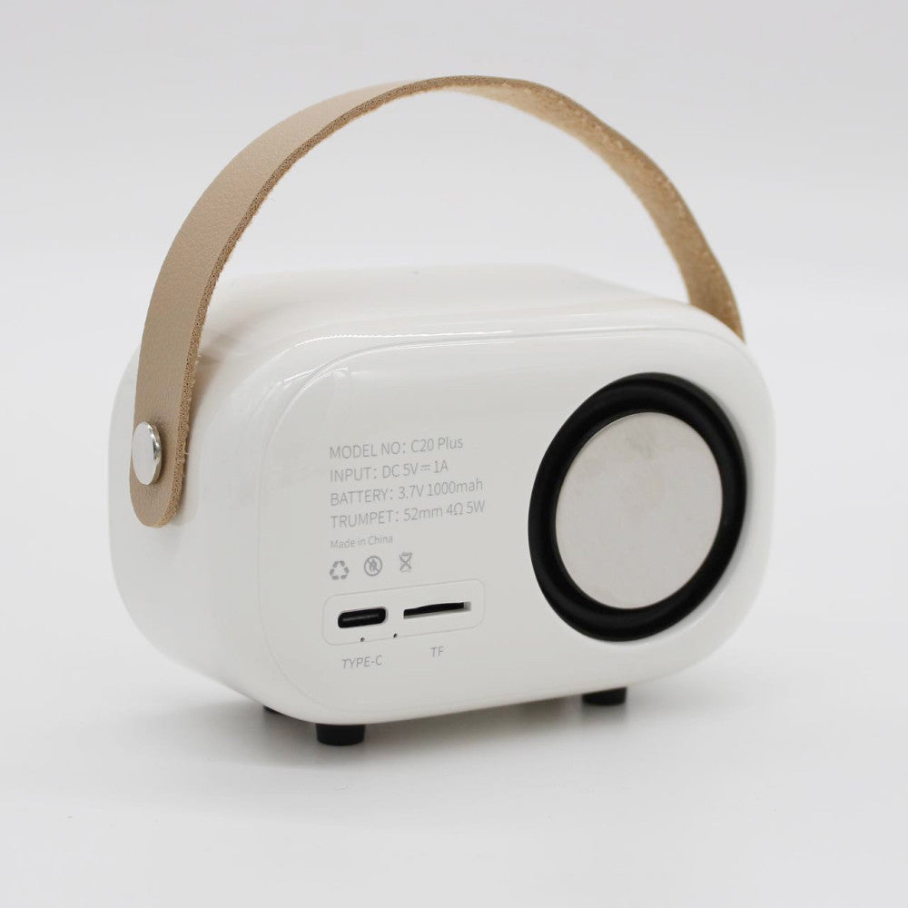 Портативна Bluetooth колонка для караоке з мікрофоном на акумуляторі, Біла / Акустична система для караоке