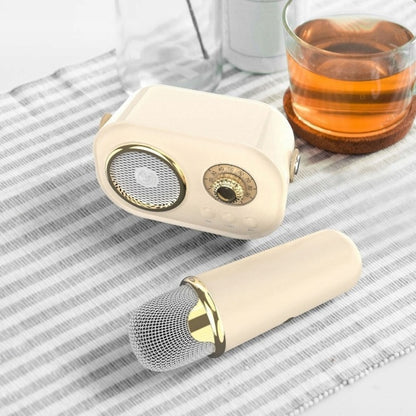 Портативна Bluetooth колонка для караоке з мікрофоном на акумуляторі, Жовте / Акустична система для караоке