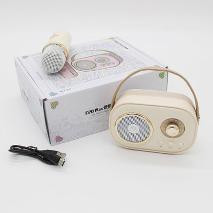 Портативна Bluetooth колонка для караоке з мікрофоном на акумуляторі, Жовте / Акустична система для караоке