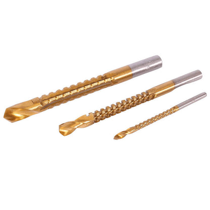 Набір фрезерних та ступінчастих свердлів 6 шт / Свердла по металу з титановим покриттям / Набір ступінчастих свердл
