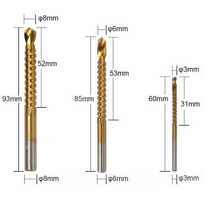 Набір фрезерних та ступінчастих свердлів 6 шт / Свердла по металу з титановим покриттям / Набір ступінчастих свердл