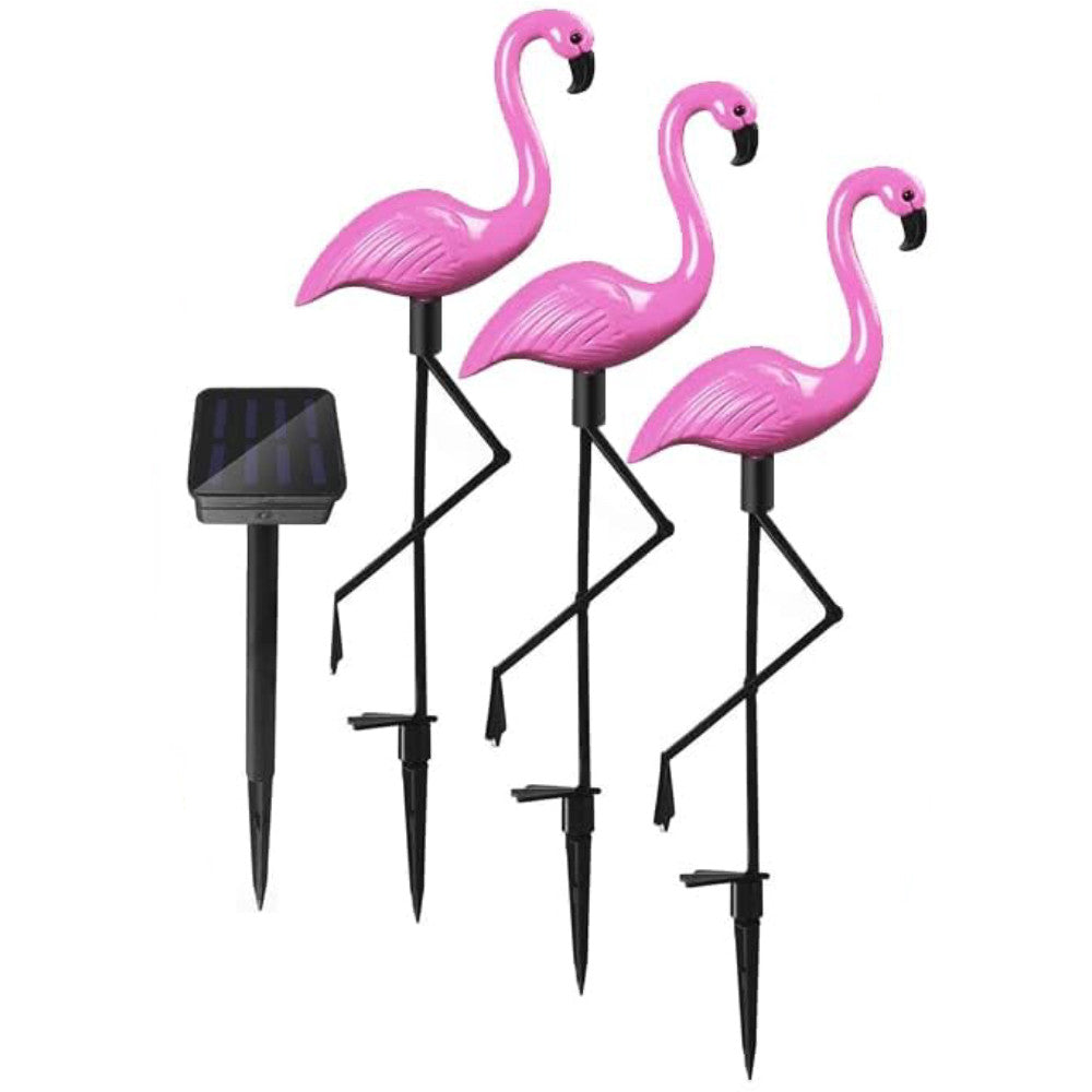 Садові ліхтарі на сонячній батареї "Фламінго" (комплект 3 шт) / Вуличний світильник на акумуляторі / Декоративний ліхтар