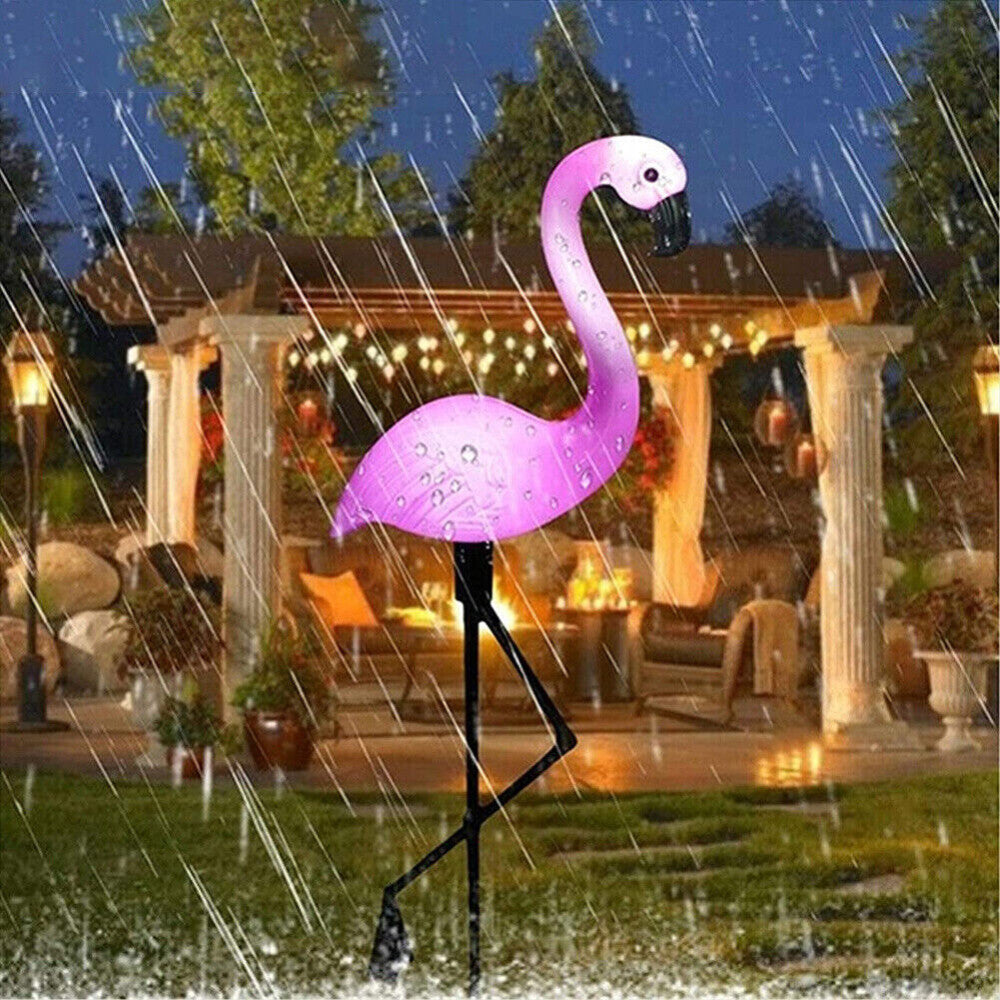 Садові ліхтарі на сонячній батареї "Фламінго" (комплект 3 шт) / Вуличний світильник на акумуляторі / Декоративний ліхтар