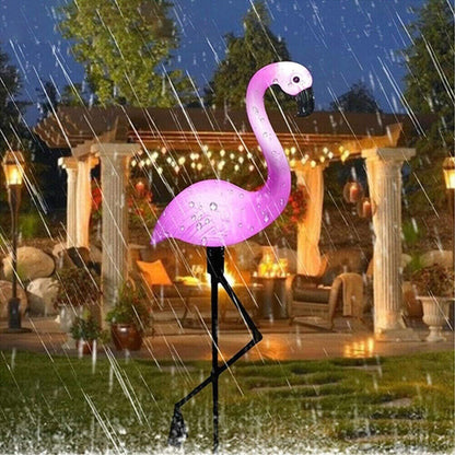 Садові ліхтарі на сонячній батареї "Фламінго" (комплект 3 шт) / Вуличний світильник на акумуляторі / Декоративний ліхтар