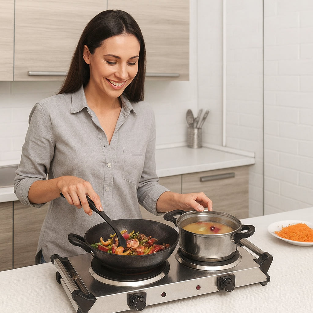 Двоконфоркова електроплита BM-HD04ST, 2500 Вт / Кухонна плита електрична / Електроплита