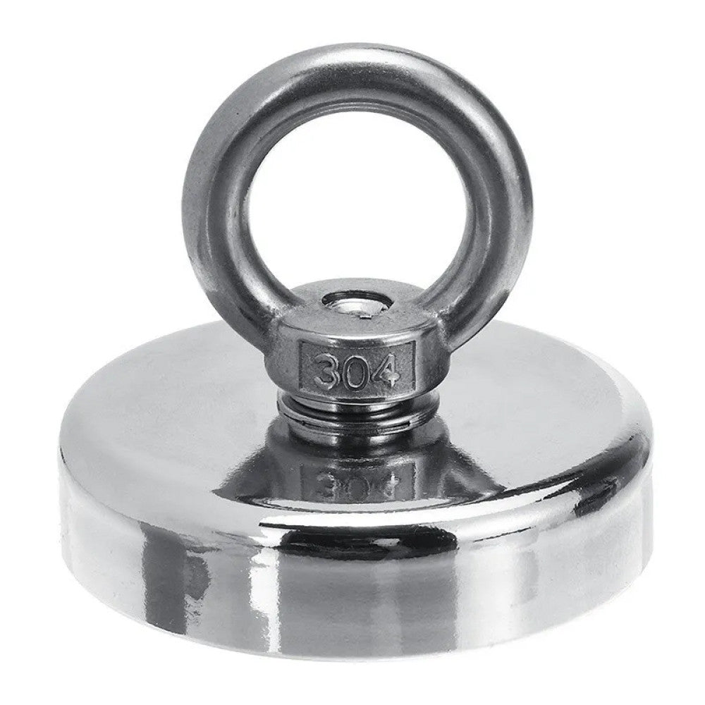 Неодимовий магніт 16мм - 5кг у корпусі із зовнішнім кільцем / Пошуковий магніт / Магніт для пошуків металу