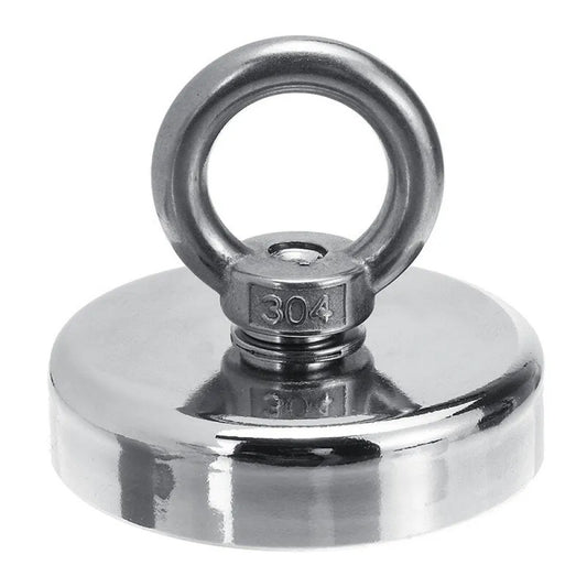 Неодимовий магніт 16мм - 5кг у корпусі із зовнішнім кільцем / Пошуковий магніт / Магніт для пошуків металу