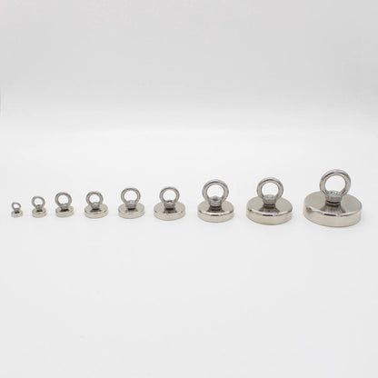 Неодимовий магніт 16мм - 5кг у корпусі із зовнішнім кільцем / Пошуковий магніт / Магніт для пошуків металу