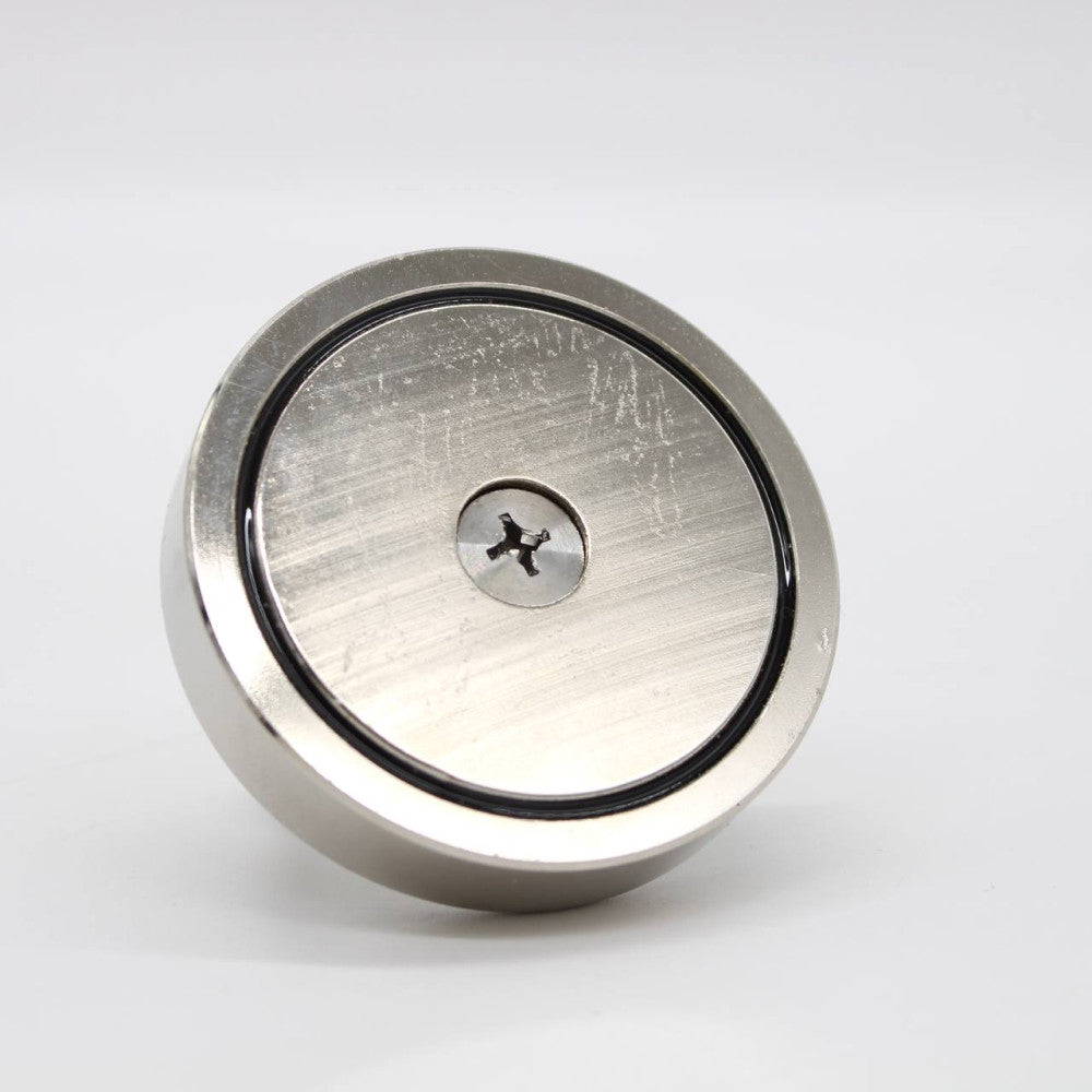 Неодимовий магніт 16мм - 5кг у корпусі із зовнішнім кільцем / Пошуковий магніт / Магніт для пошуків металу