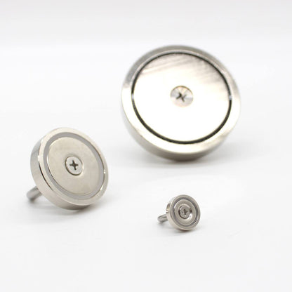 Неодимовий магніт 16мм - 5кг у корпусі із зовнішнім кільцем / Пошуковий магніт / Магніт для пошуків металу