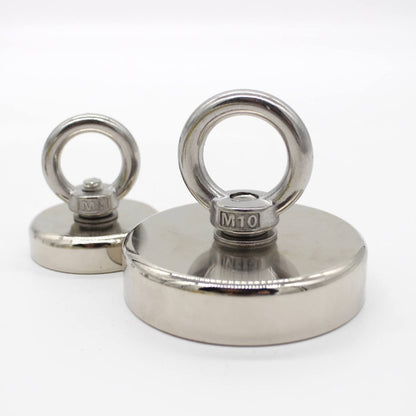 Неодимовий магніт 16мм - 5кг у корпусі із зовнішнім кільцем / Пошуковий магніт / Магніт для пошуків металу