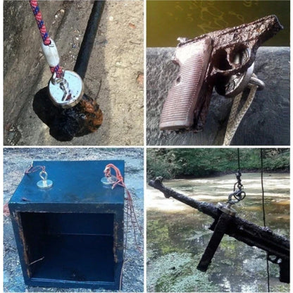 Неодимовий магніт 42мм - 55кг у корпусі із зовнішнім кільцем / Пошуковий магніт / Магніт для пошуків металу