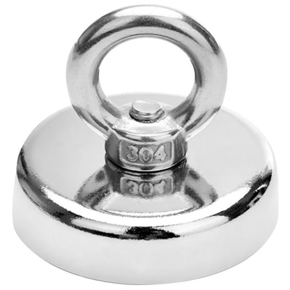 Неодимовий магніт 48мм - 75кг у корпусі із зовнішнім кільцем / Пошуковий магніт / Магніт для пошуків металу