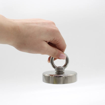 Неодимовий магніт 48мм - 75кг у корпусі із зовнішнім кільцем / Пошуковий магніт / Магніт для пошуків металу
