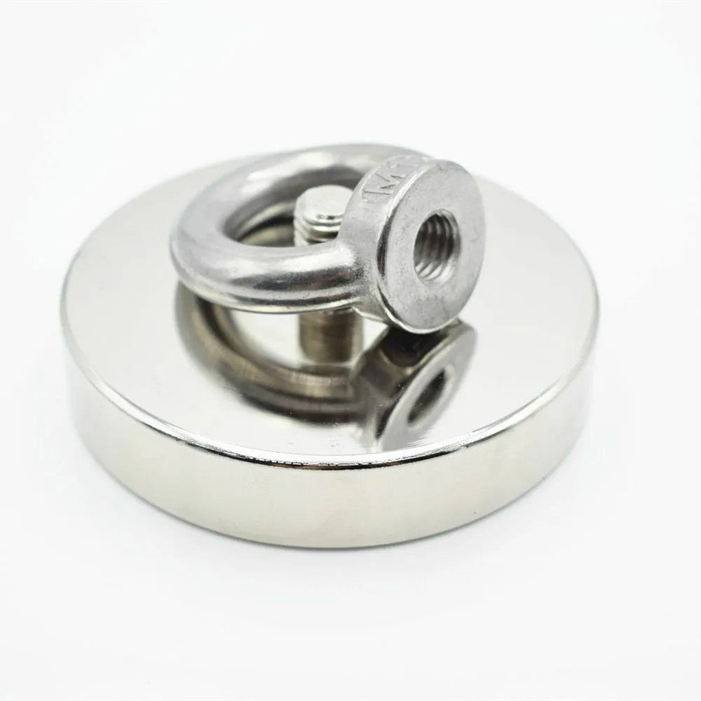 Неодимовий магніт 48мм - 75кг у корпусі із зовнішнім кільцем / Пошуковий магніт / Магніт для пошуків металу