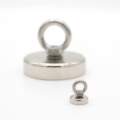 Неодимовий магніт 48мм - 75кг у корпусі із зовнішнім кільцем / Пошуковий магніт / Магніт для пошуків металу