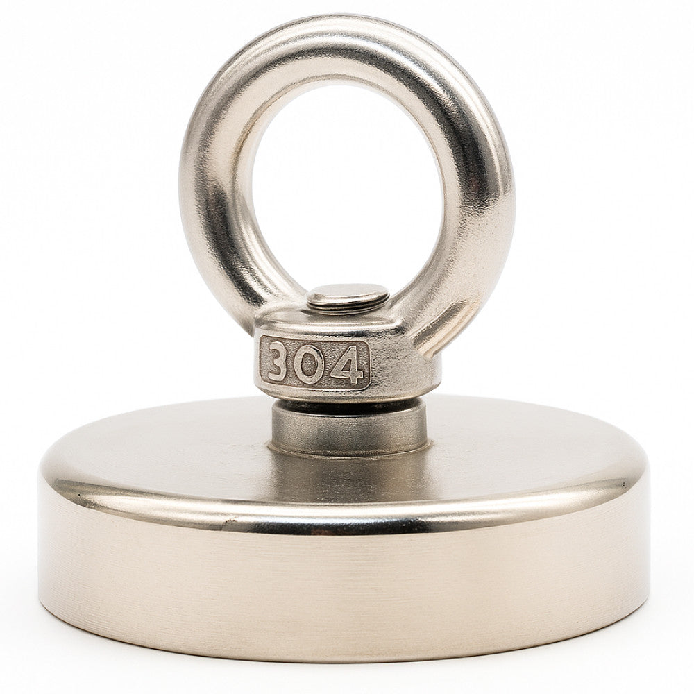 Неодимовий магніт 60мм - 120кг у корпусі із зовнішнім кільцем / Пошуковий магніт / Магніт для пошуків металу