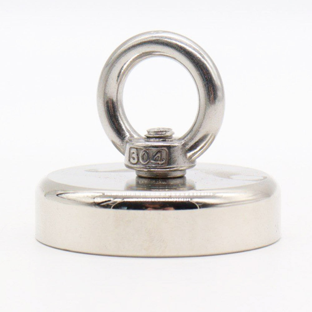 Неодимовий магніт 60мм - 120кг у корпусі із зовнішнім кільцем / Пошуковий магніт / Магніт для пошуків металу