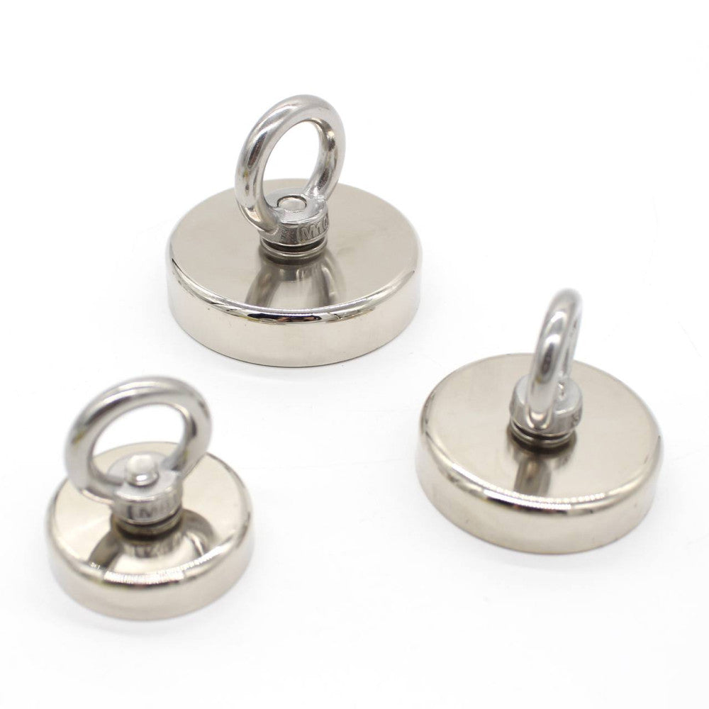 Неодимовий магніт 75мм - 250кг у корпусі із зовнішнім кільцем / Пошуковий магніт / Магніт для пошуків металу