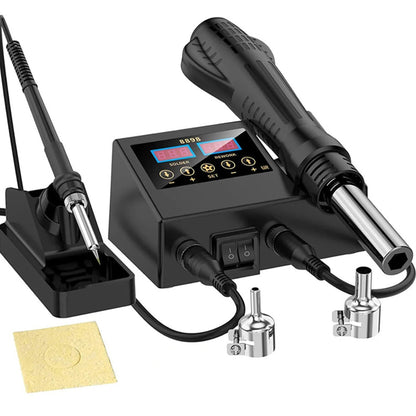 Паяльна станція 2в1 з термофеном / Електричний паяльний фен / Термофен для паяння / Паяльний набір