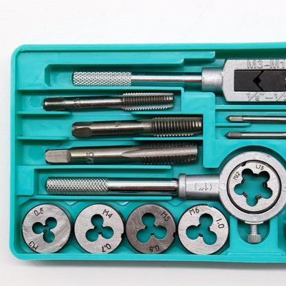 Набір мітчиків та плашок, 20 шт, в кейсі / Плашки / Мітчики / Плашки для нарізування різьби