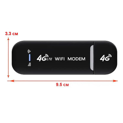 4G USB модем із SIM карткою, 150 Мбіт/с, радіус 15м / Мобільний модем / 4G роутер / 4G WiFi modem