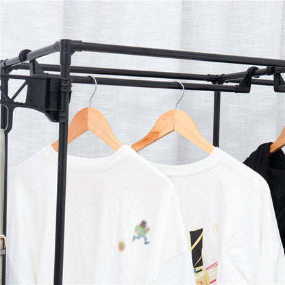 Підлогова вішалка для одягу з полицями, 170х160х36см, RD-9007, Чорний / Стійка для одягу / Шафа для одягу