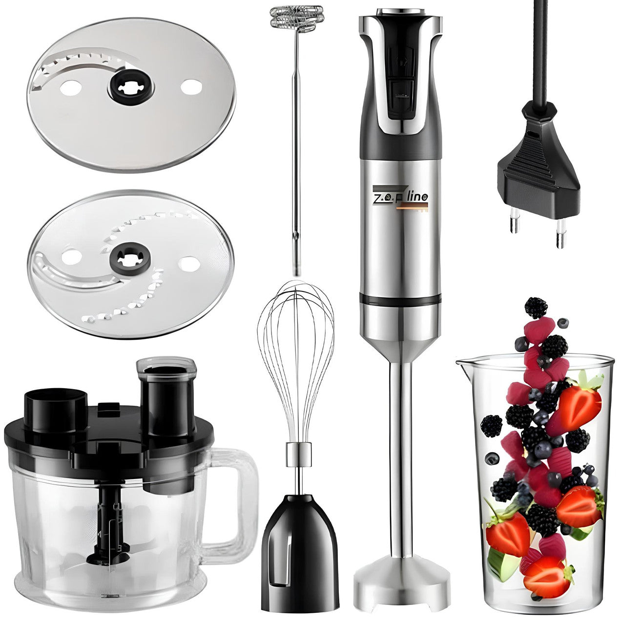 Багатофункціональний кухонний блендер 7в1 ZP-797: 20 швидкостей, 1500 Вт / Комбайн блендер / Багатофункціональний блендер