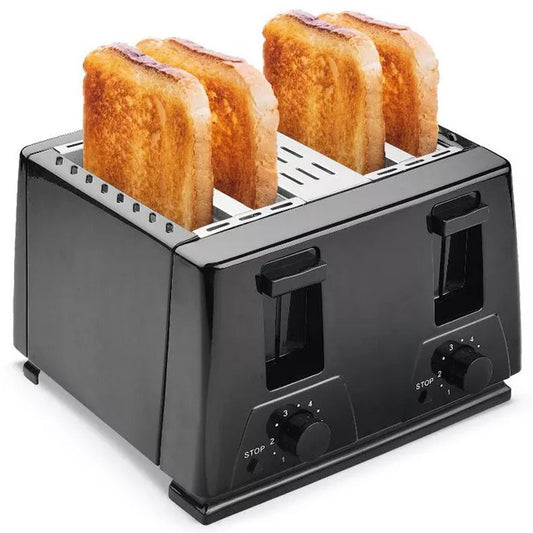 Тостер 4 скибочки, розморожування, підігрів, 1300Вт, QLT-318B / Тостер для хліба / Електротостет